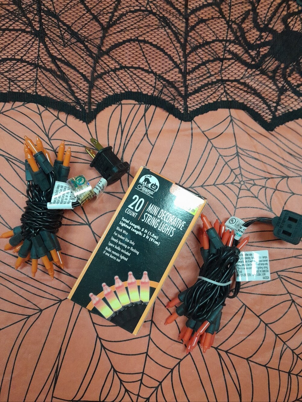 Seasonal Collection Halloween Mini Decorative String Lights Orange 20CT NWT